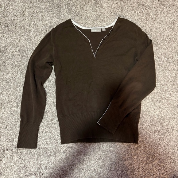 croft & barrow Sweaters - Croft & Barrow Dark Brown V-Neck Sweater